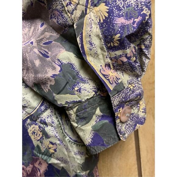 Summa Silk Womens Floral Hooded Jacket Purple Size Large - Picture 7 of 10